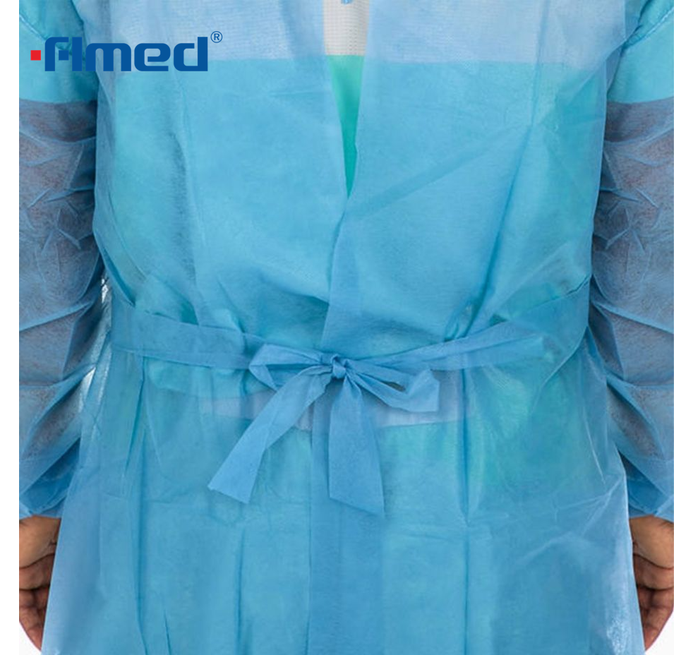Suknia medyczna z sprężystymi mankietami, PP bez tkanin, niesterylna